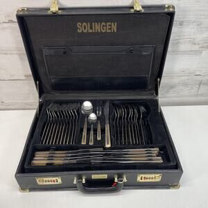 Solingen Silverware Germany 18/10 66 Piece Dinnerware‎ Plus Case Incomplete